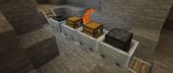An example of minecarts being connected, turning into a psuedo-train (Image via Mojang)